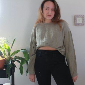 UNIQLO WOMEN LINEN BLEND LONG-SLEEVE BLOUSE